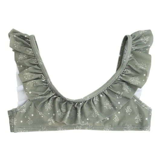 TOCOTO VINTAGE - Flower Green Frill Bikini Set (6Y)