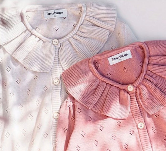 TOCOTO VINTAGE - Pointelle Cardigan (6Y)