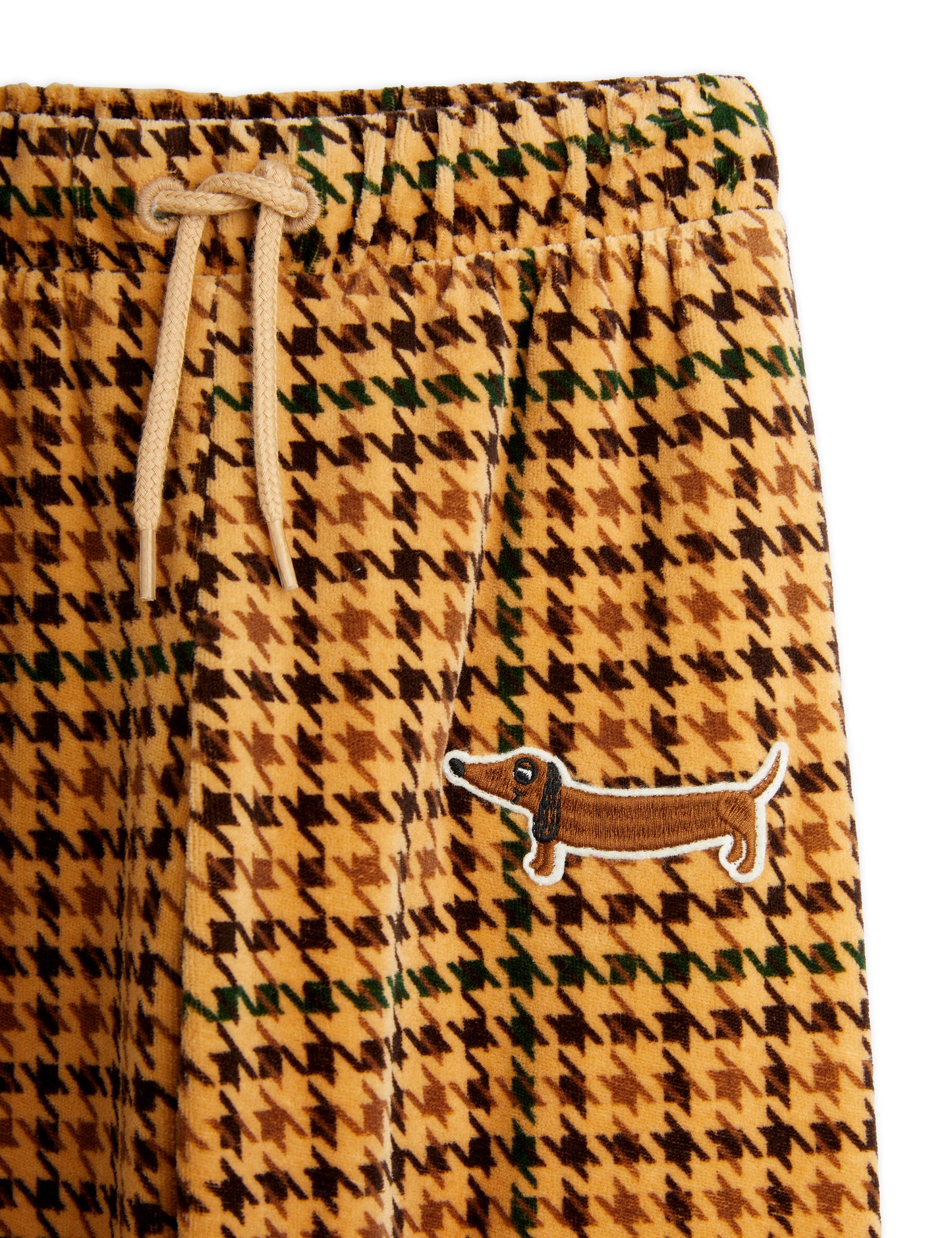 Dog Houndstooth Velour Trousers