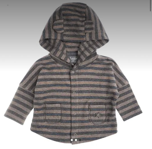 TOCOTO VINTAGE - Striped Bear Hood Shirt (3M)
