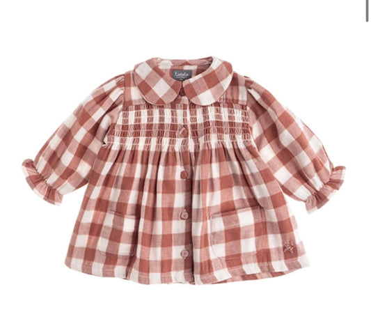 TOCOTO VINTAGE - Vichy Frames Baby Dress (3M)