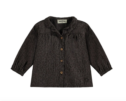 TOCOTO VINTAGE - Dark Animal Print Baby Dress (3M)
