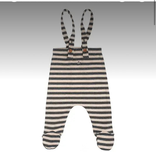 TOCOTO VINTAGE - Striped Baby Suspender Onesie (3M)