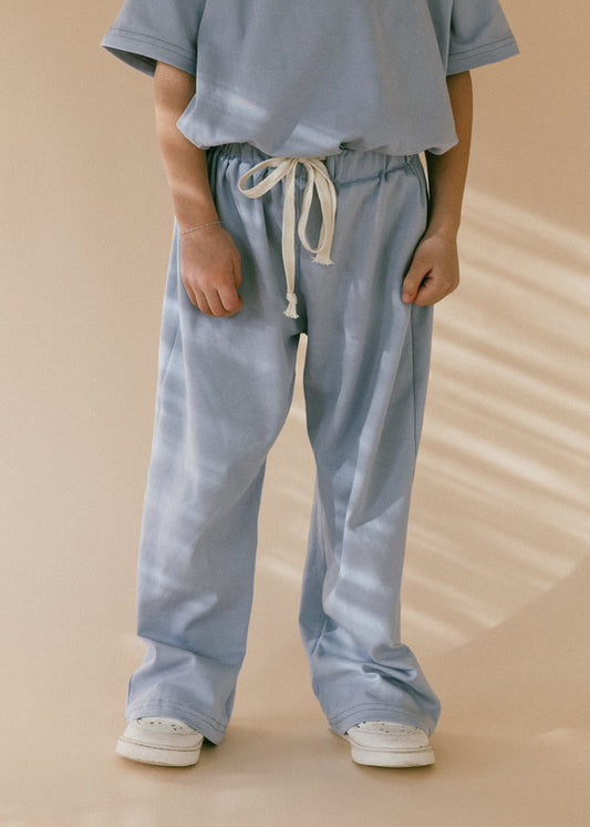 FOSTERED COLLECTION - Soft Cotton Pants Powder Blue
