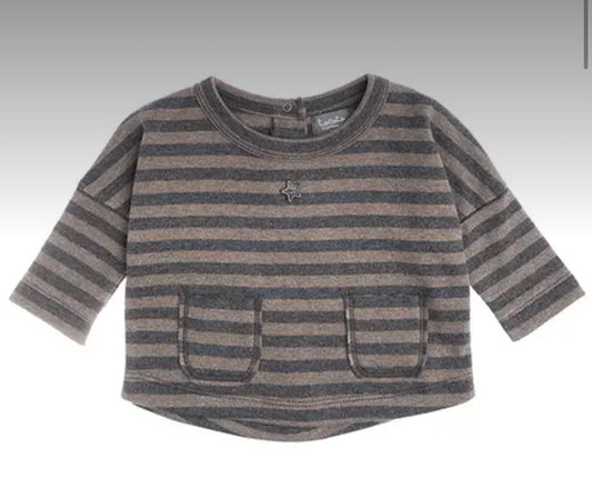 TOCOTO VINTAGE - Striped Double Pocket Shirt and Pant Set(3M)