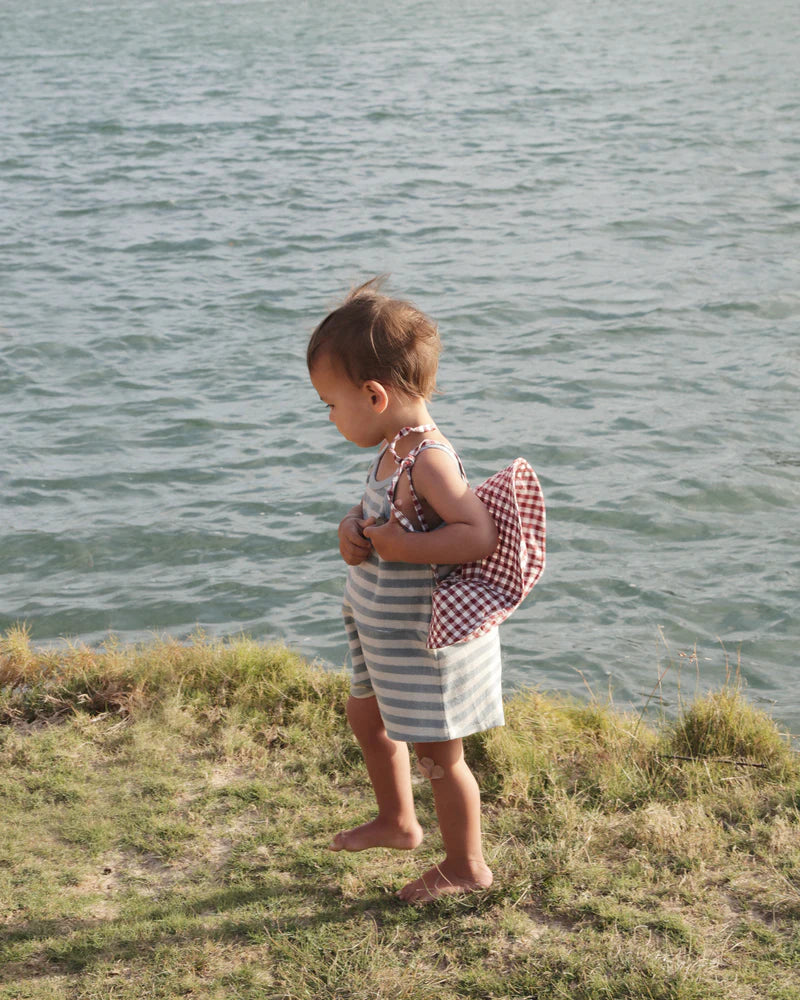 Baby Linen Sun Hat - Mulberry Gingham