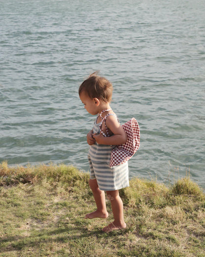 Baby Linen Sun Hat - Mulberry Gingham