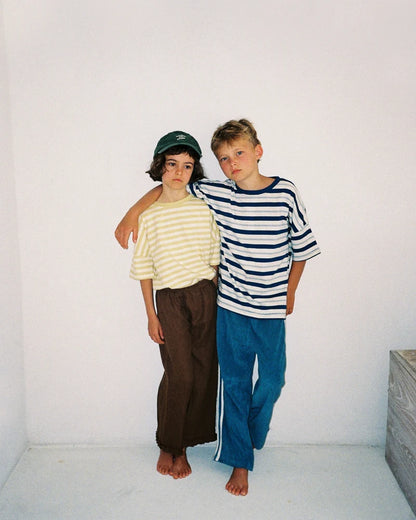 Oversized Tee - Triple Blue Stripe