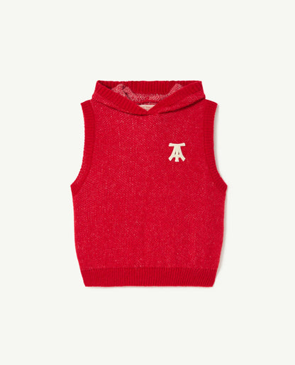 The Animals Observatory Yak Vest – Red | Kids Knit Vest