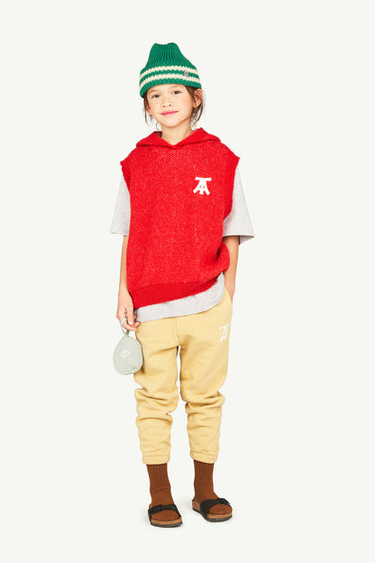 The Animals Observatory Yak Vest – Red | Kids Knit Vest