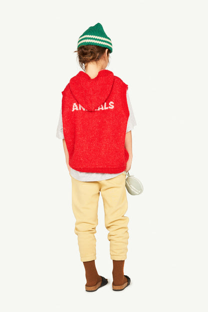 The Animals Observatory Yak Vest – Red | Kids Knit Vest