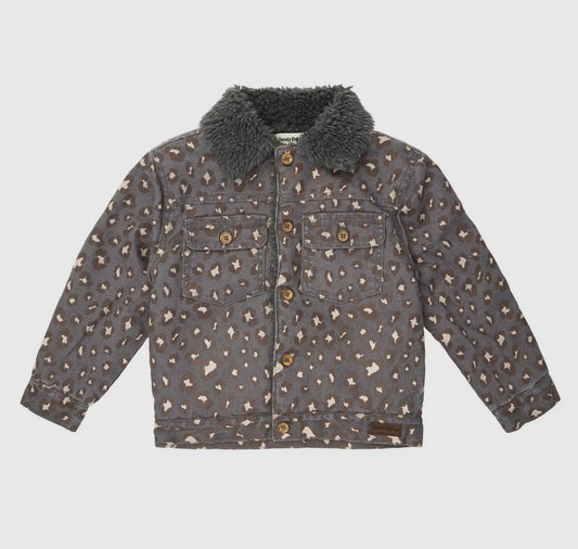 TOCOTO VINTAGE - Animal Print Shearling Jacket (6Y)