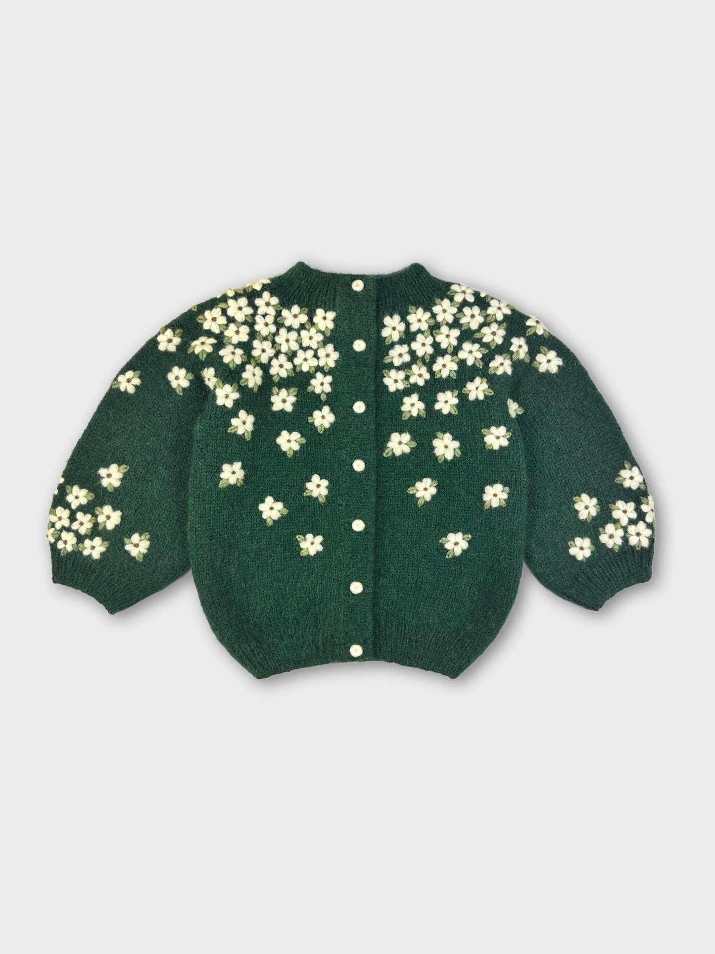 Forest Daisies Hand Knit Cardigan