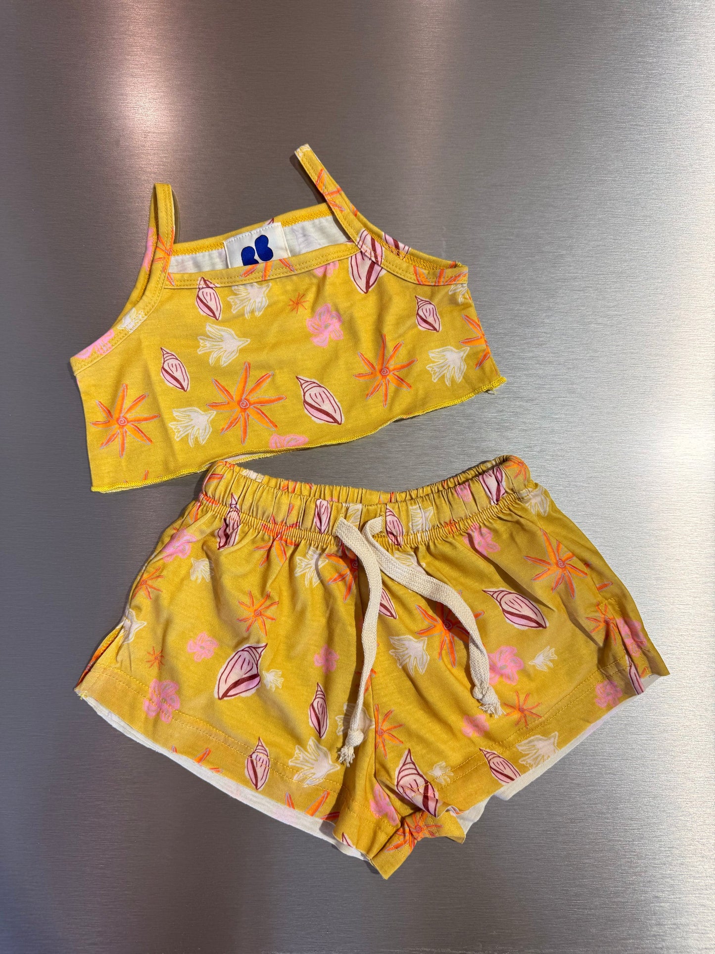 Play Crop & Shorts Set - Golden Seashells