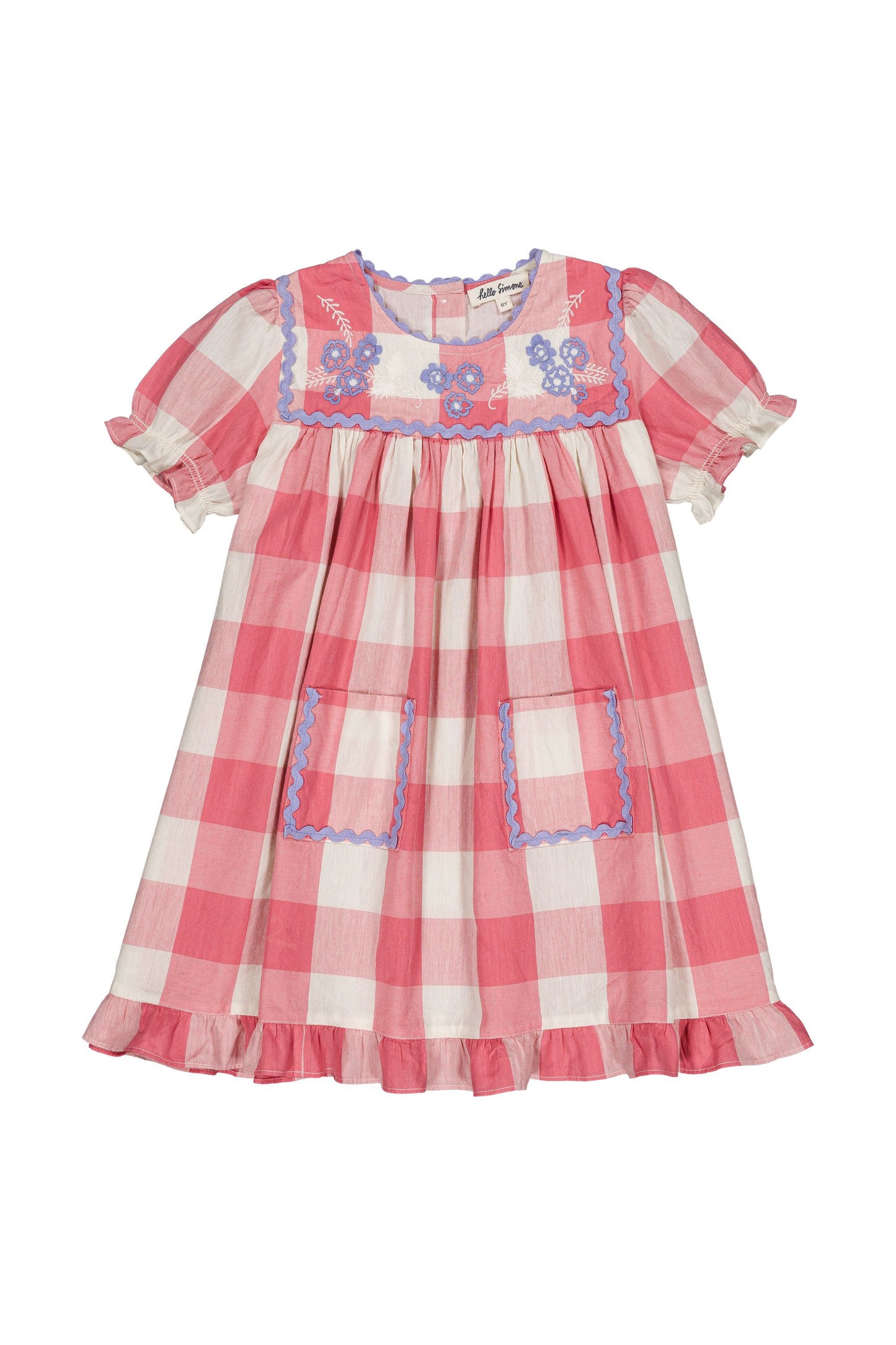 Louisette Dress Check Rose