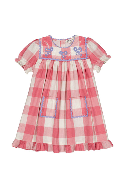 Louisette Dress Check Rose