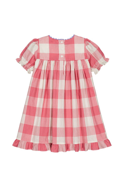 Louisette Dress Check Rose