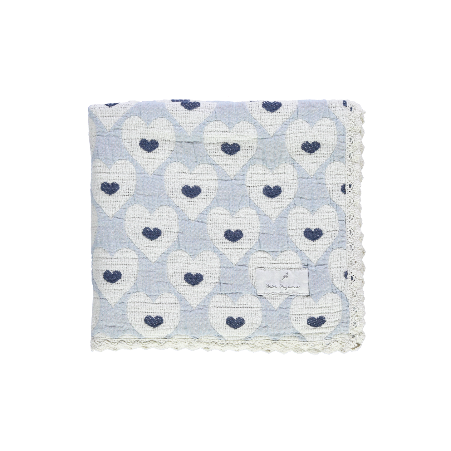 Love Blanket Blue Heart Motif