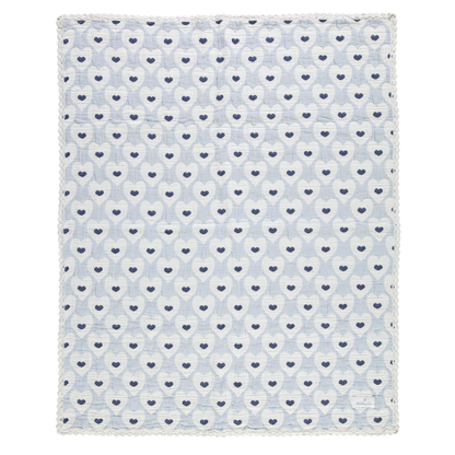 Love Blanket Blue Heart Motif