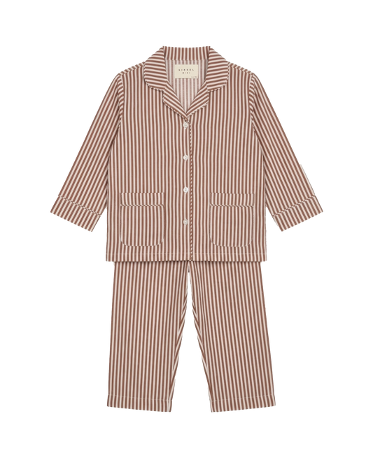 Nuit Mini Pyjamas Set - Brown Stripe