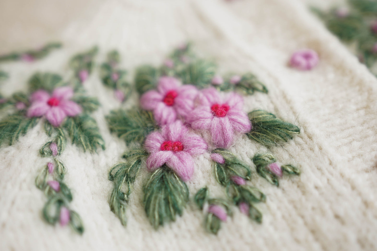 Botanical Hand Knit Cardigan